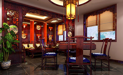 松阳古典中式风格茶楼包间设计装修效果图